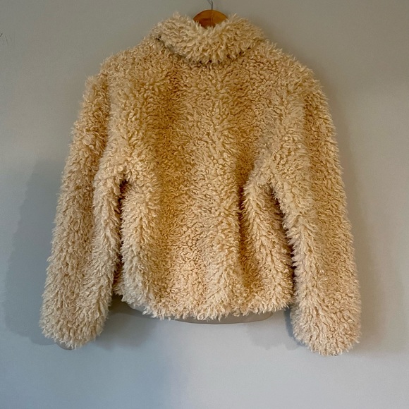 La Fiorentina Faux Fur Sherpa Bomber Jacket - Picture 3 of 5